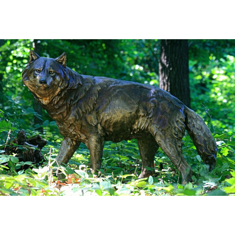 bronze wolf sculpture