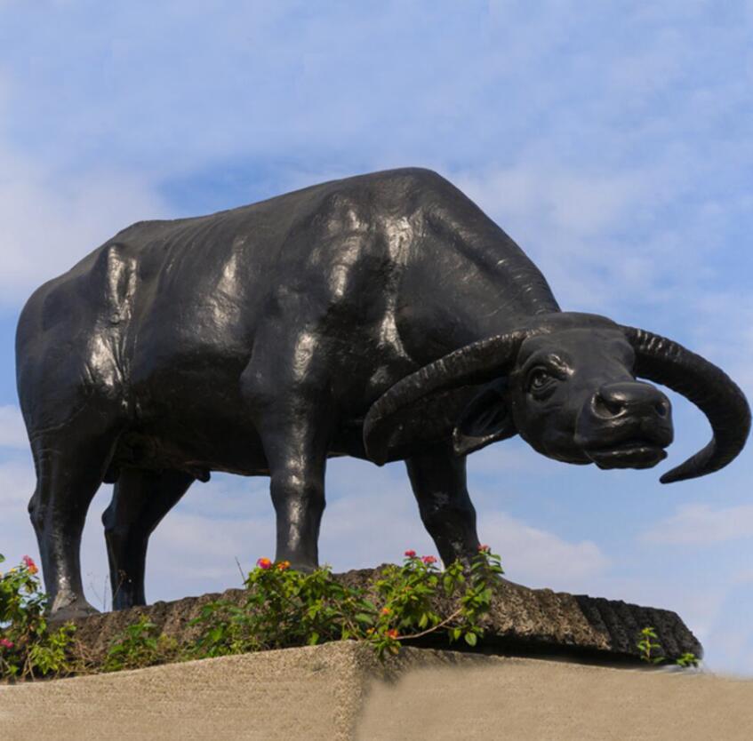 sculpture buffalo bronze