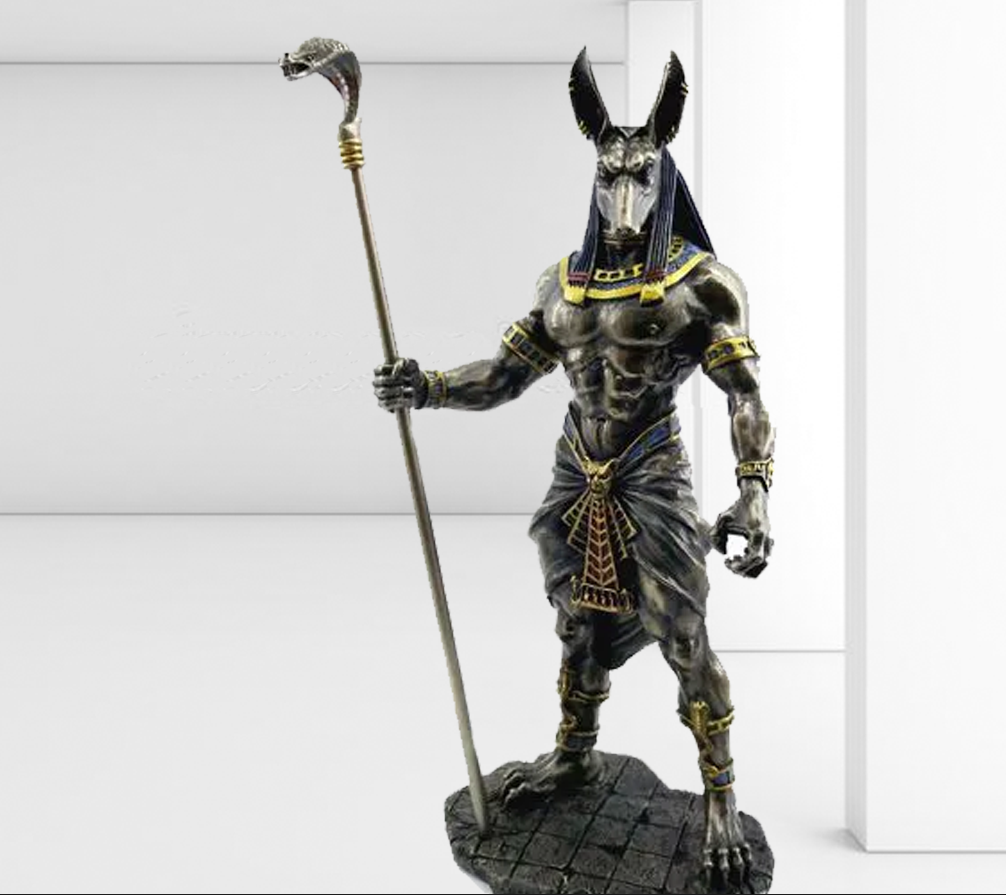 A Unique Ancient Egyptian Statue Of Anubis Jackal God Of Afterlife And