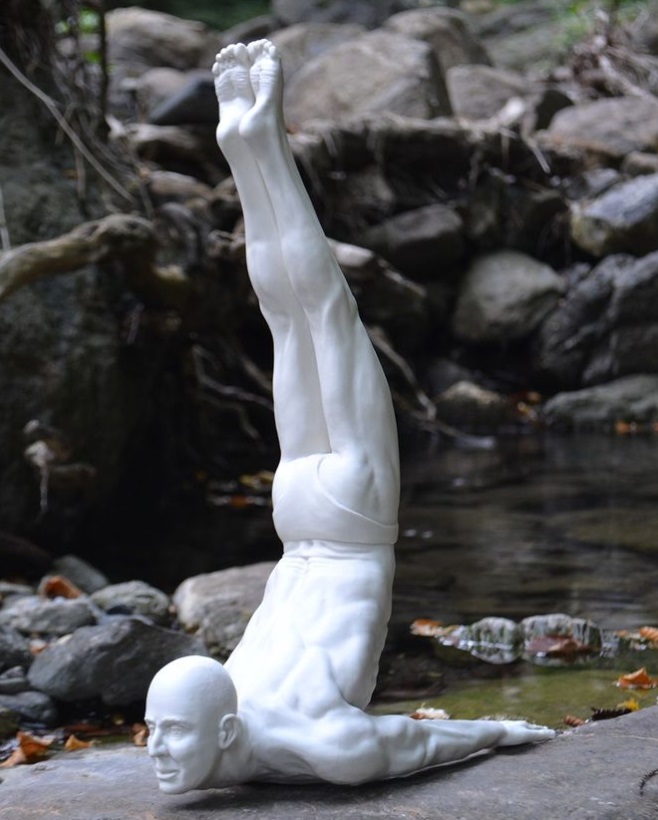Difficult Outdoor Garden Man Yoga Pose Sculpture - Aongking Sculpture